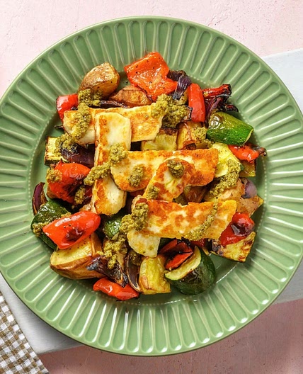 Mediterranean Veg with Halloumi 