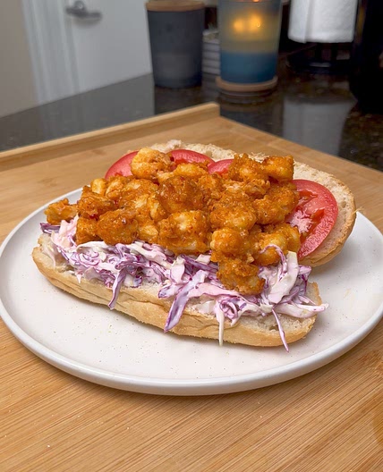 Air Fryer Bang Bang Shrimp Po’Boy