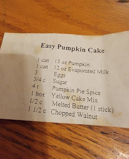 Easy Pumpkin cake