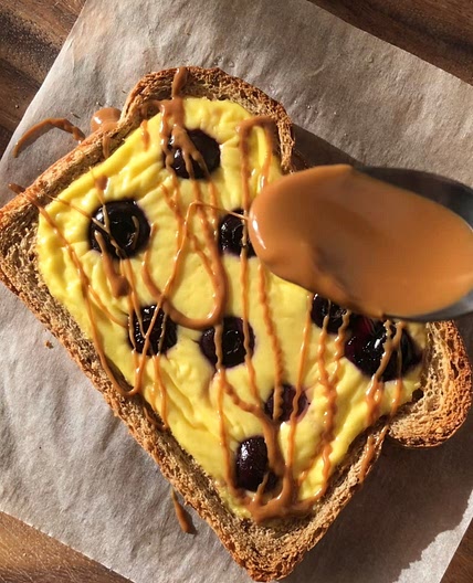 Custard toast (makes two)