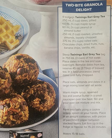 Two bite granola balls