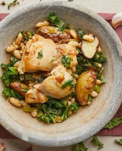 Braised Chicken with Kale