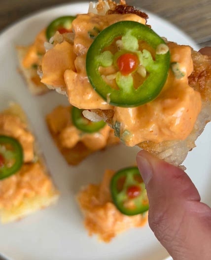 Crispy Rice with Spicy Salmon Bites