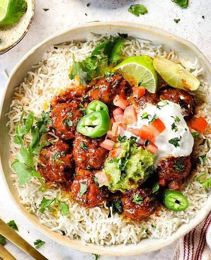 Easy Weeknight Baked Enchilada Meatballs