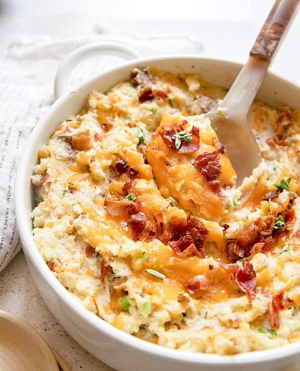 Twice Baked Mashed Potatoes with Boursin Cheese - Best Side Dish!
