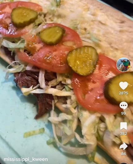 Roast beef Poboy sandwich