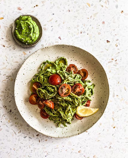 Creamy Basil & Avocado Pasta