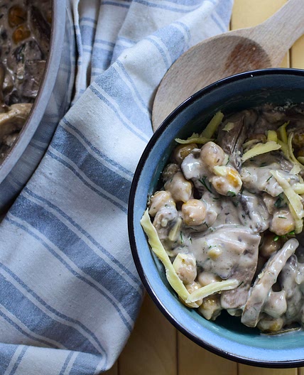 Recipe for Creamy Mushrooms with Chickpeas - meal packed with nutrition