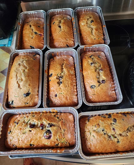 Banana Zucchinin Blueberry loafes