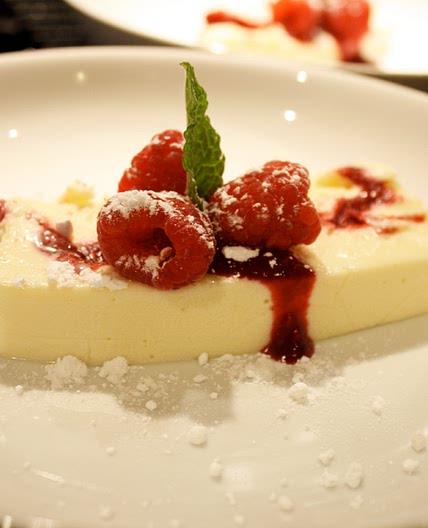 White Chocolate Terrine with Raspberry Coulis