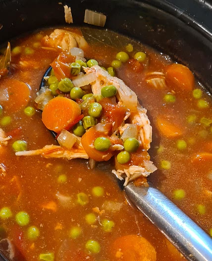 Slow Cooker Chicken Stew with Peas & Carrots