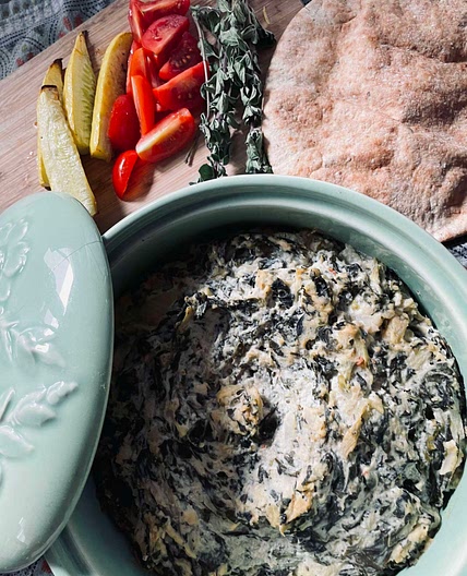 Vegan Spinach and Artichoke Dip w/ Water-Chesnuts (Tofu-based)