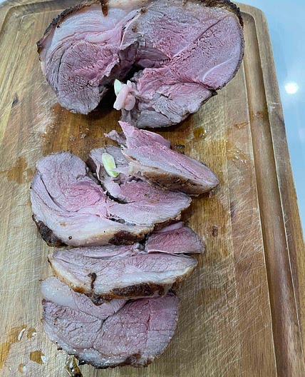 Oven roasted leg of lamb
