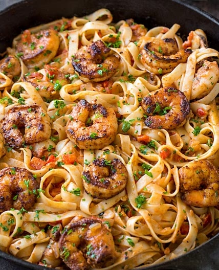 Cajun Shrimp and Mushroom Pasta