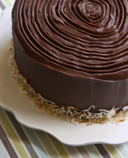 German Chocolate Cake: Inside-out