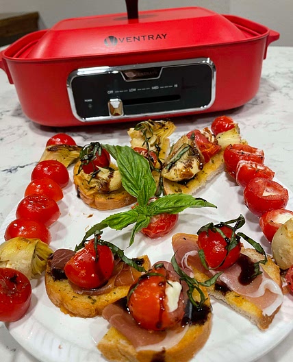 ROASTED & STUFFED CHERRY TOMATO BRUSCHETTA.  