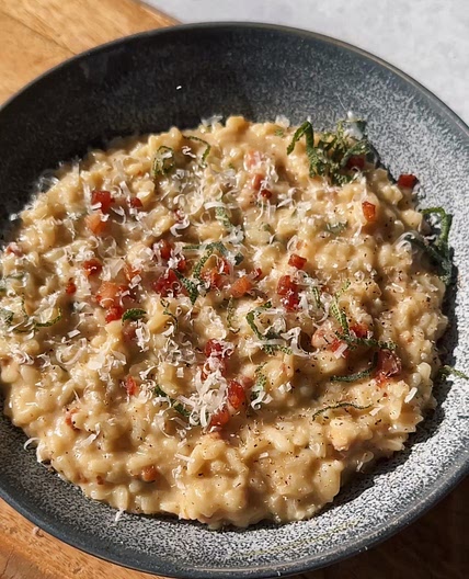 Chestnut Risotto with Pancetta and Sage