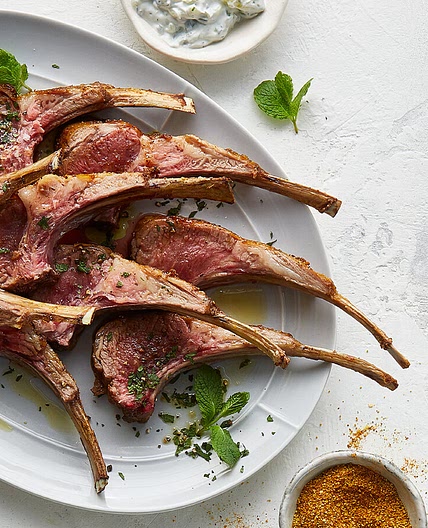 Ginger Rubbed Lamb with Cucumber Raita