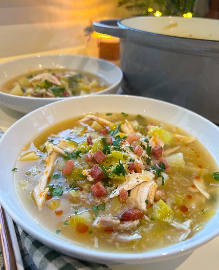 Potato, Leek, Chicken Soup