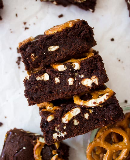 Salted Caramel Pretzel Brownies