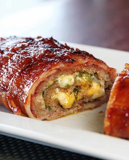 Bacon-Wrapped and Stuffed Breakfast Sausage Fatty