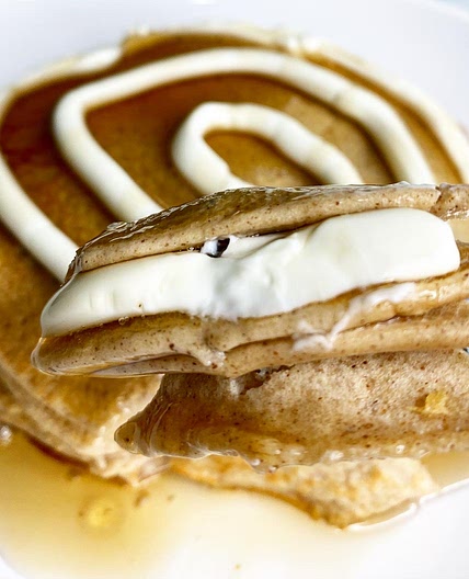 Cinnamon Roll Protein Pancakes