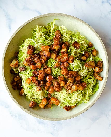 Brussel Sprouts Salad with Crispy Potatoes