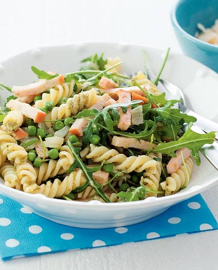 Pasta met pesto en rucola