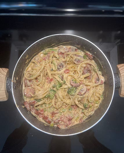 Smoked Sausage & Broccoli Fettuccine 