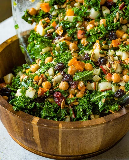Winter Roasted Butternut Squash Kale Salad