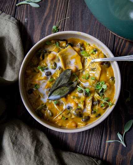 Pumpkin Bean Lasagna Soup