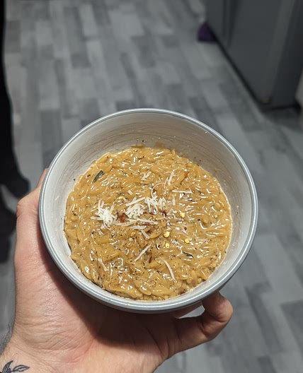 Caramelized shallot orzo