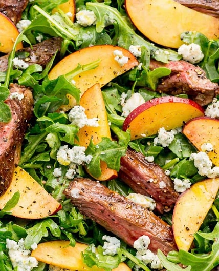 Balsamic Grilled Steak Salad with Peaches