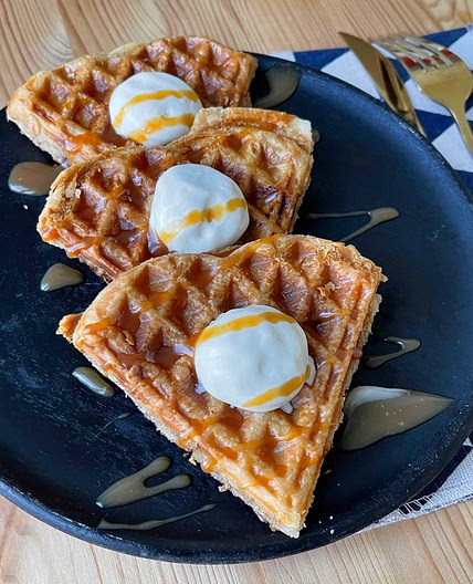 Waffle Maker Salted Caramel Apple Pie 