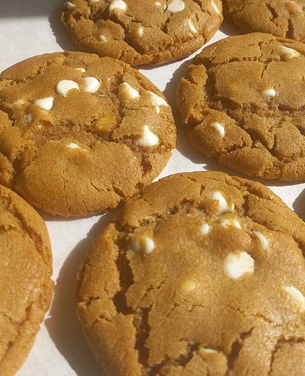 Ginger white chocolate chip cookies