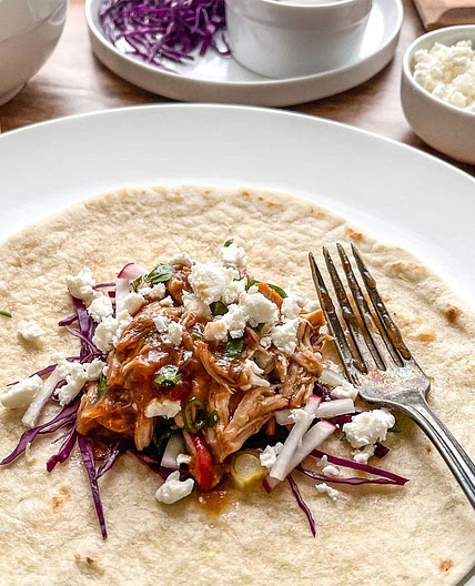 Cranberry Chipotle Pulled Chicken Tacos