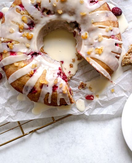 Cranberry Christmas Cake + Orange Glaze