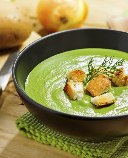 Crema de guisantes con jengibre