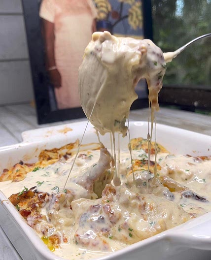 Chicken & Sausage Alfredo Stuffed Shells