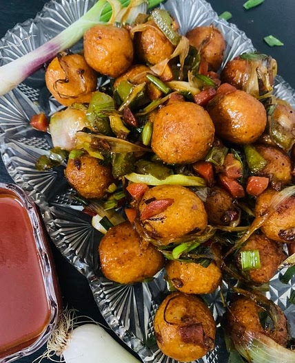 Chilli Garlic Potato Balls