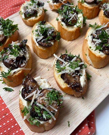 Garlic Mushroom Crostinis