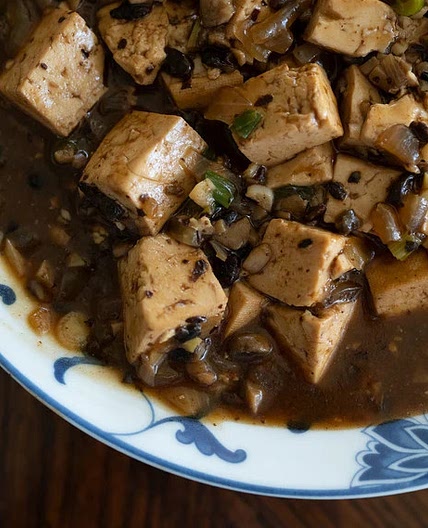 Garlic Tofu with mushrooms