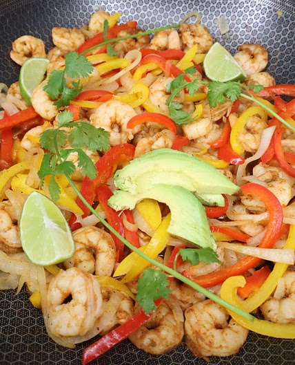 Easy & Healthy Shrimp Fajitas