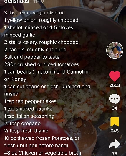 Ministrone soup from tiktok