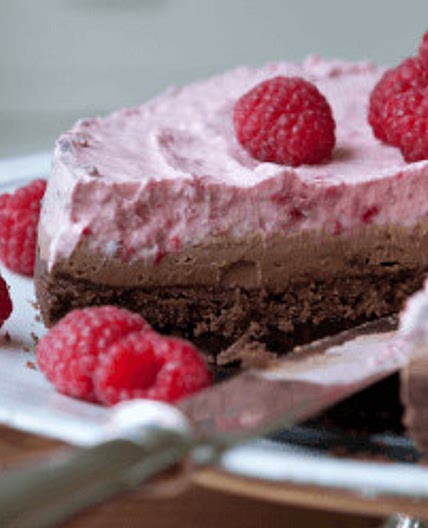 Milk Chocolate & Raspberry Layered Cheesecake
