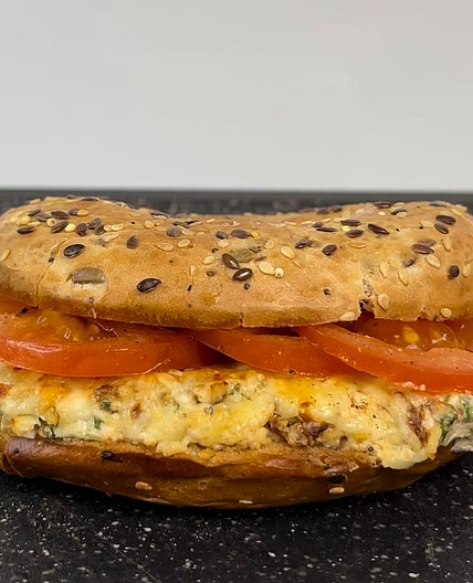 Creamy and cheesy bagel