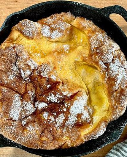Dutch Baby aka German Pancake with Lemon and Honey