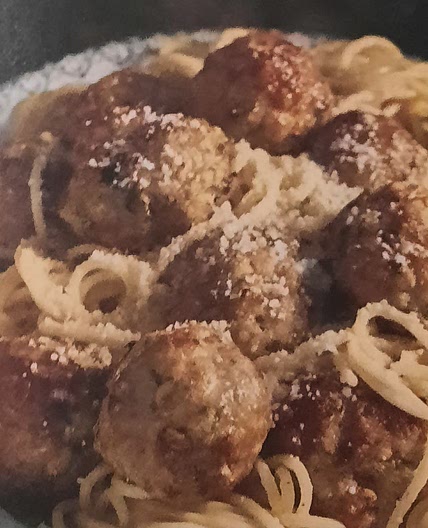 Pork meatballs with spaghetti al burro