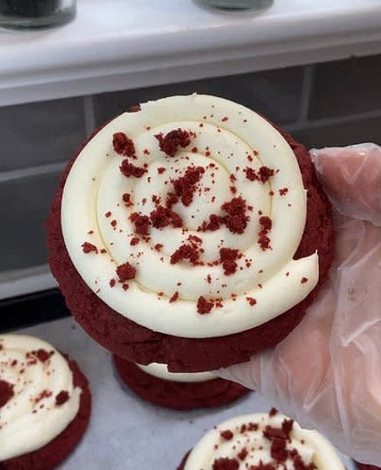 Red Velvet Frosted Cookies