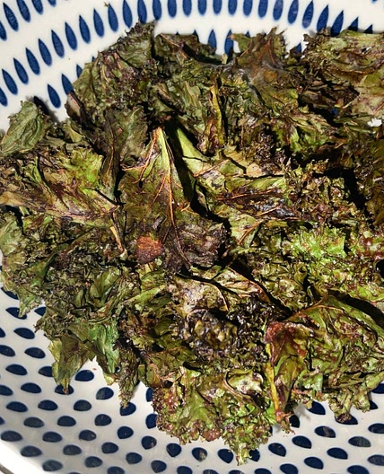Asian Salt and Vinegar Kale Crisps (Miso and Rice Wine Vinegar)